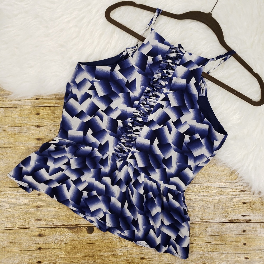 Greylin Peplum Top w/ adjustable Strap 100% Silk